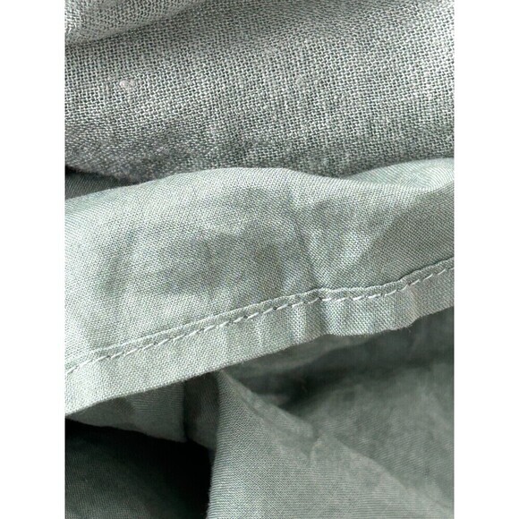 Nicole Miller M Dress Sage Linen Blend Tiered Maxi Boho Cottage Flowy Lagenlook - Picture 8 of 11